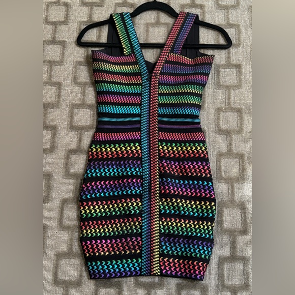 KatieJ NYC Rainbow Bandage Dress - Picture 3 of 5